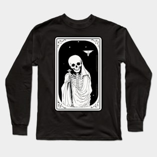 Skeleton Tarot Card Reader Astrology Occult Long Sleeve T-Shirt